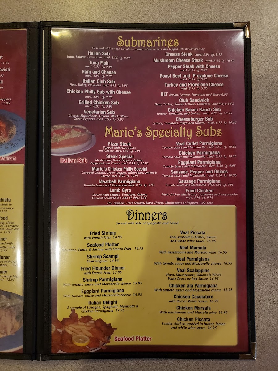 Menu Mario's Italian Restaurant-1